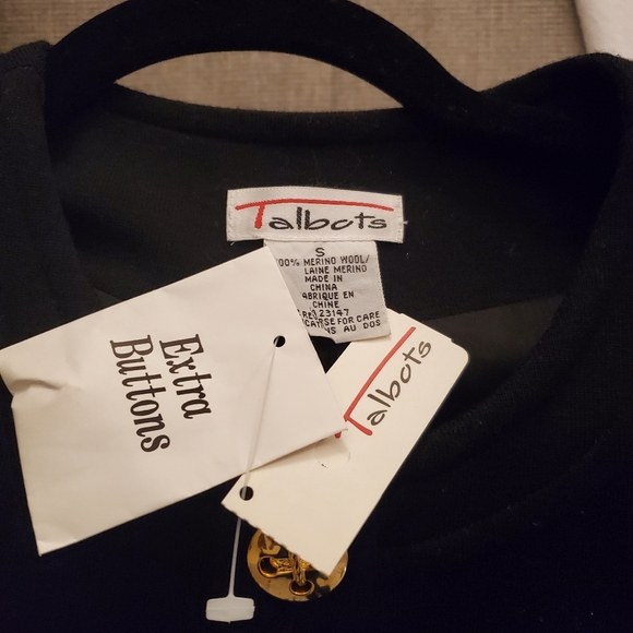 Talbots Merino Wool Long Sweater Coat Black New Tags Front Pockets Fully Lined - Picture 7 of 10